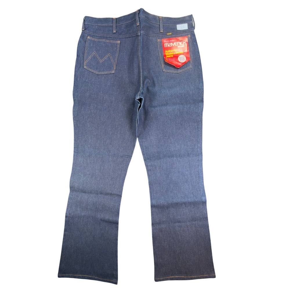 Maverick Vintage 70s Bootcut Jeans Mens 40M Dark Wash Indigo Cotton NWT NOS USA